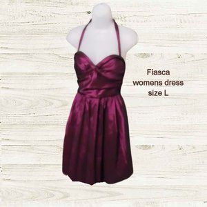 Faisca size L womens prom party  dress  strapless halter neck burgundy